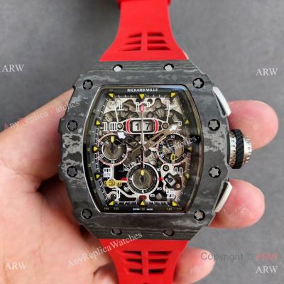Swiss V3 Richard Mille RM11-03 CA TPT Flyback Chronograph with Red Strap